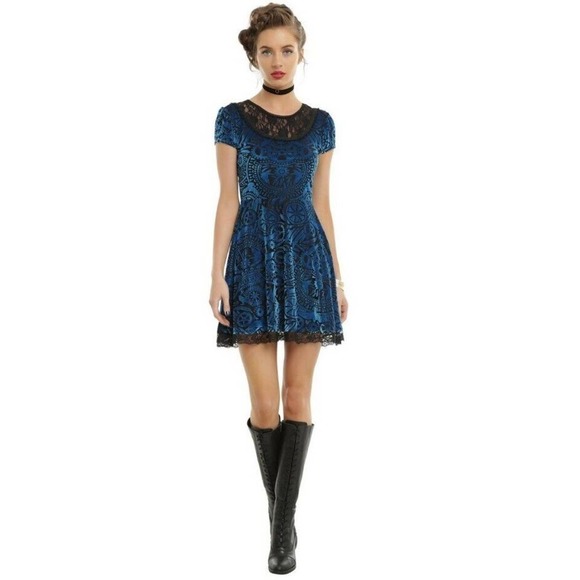 Hot Topic Miss Peregrine's Home For Peculiar Children Burnout Velvet Dress Sz M - Picture 3 of 11